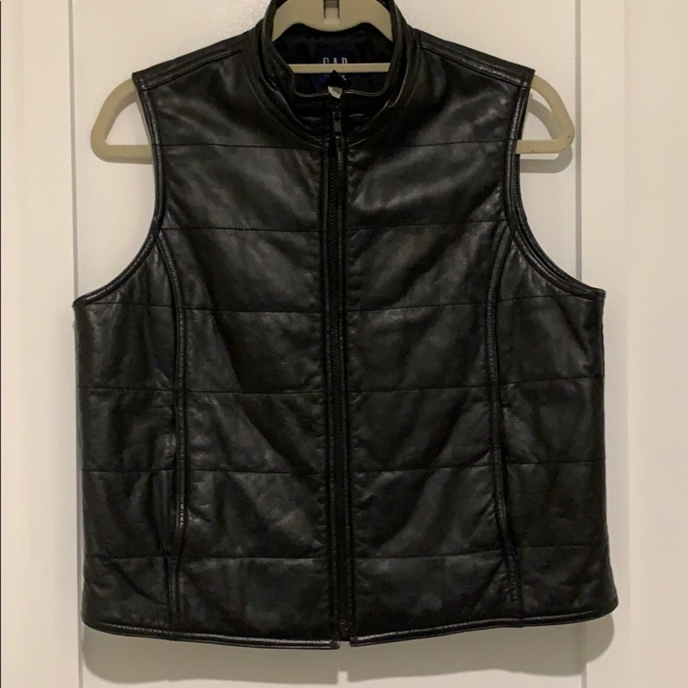 Faux leather vest